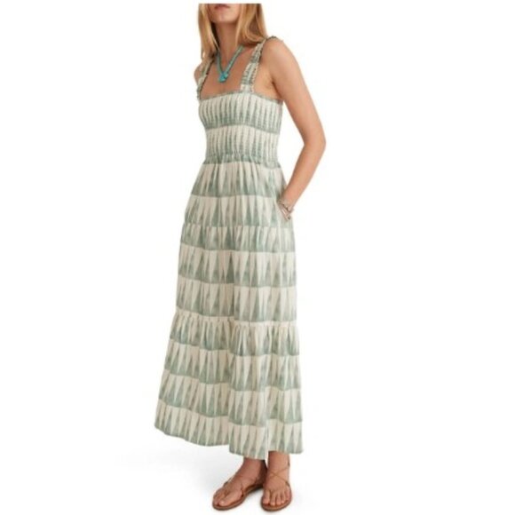 MARINE LAYER Selene Geo Triangle Print Smocked Maxi Sundress - Picture 1 of 11
